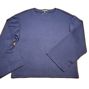 Banana Republic  XS Sweatshirt Pullover Navy Scuba Drop Shoulder Top Preppy